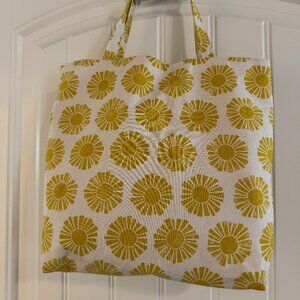 Handmade Yellow Sunburst Tote Bag – Eco-Friendly Canvas Shopper